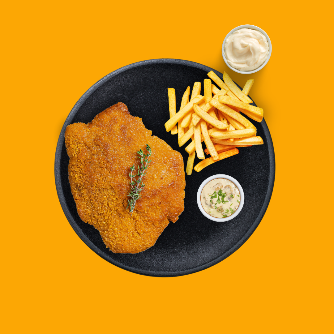 Champignonroomschnitzel menu